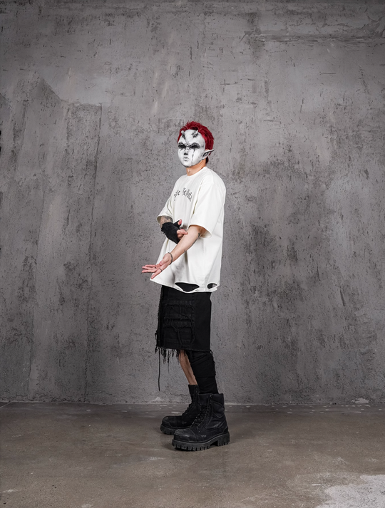 UNDERWATER Dirty-Dyed Distressed Life Is Pain Printed Tee | Face 3 Face