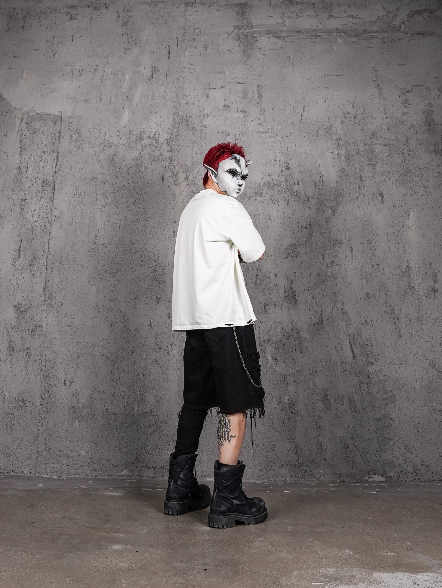 UNDERWATER Dirty-Dyed Distressed Life Is Pain Printed Tee | Face 3 Face