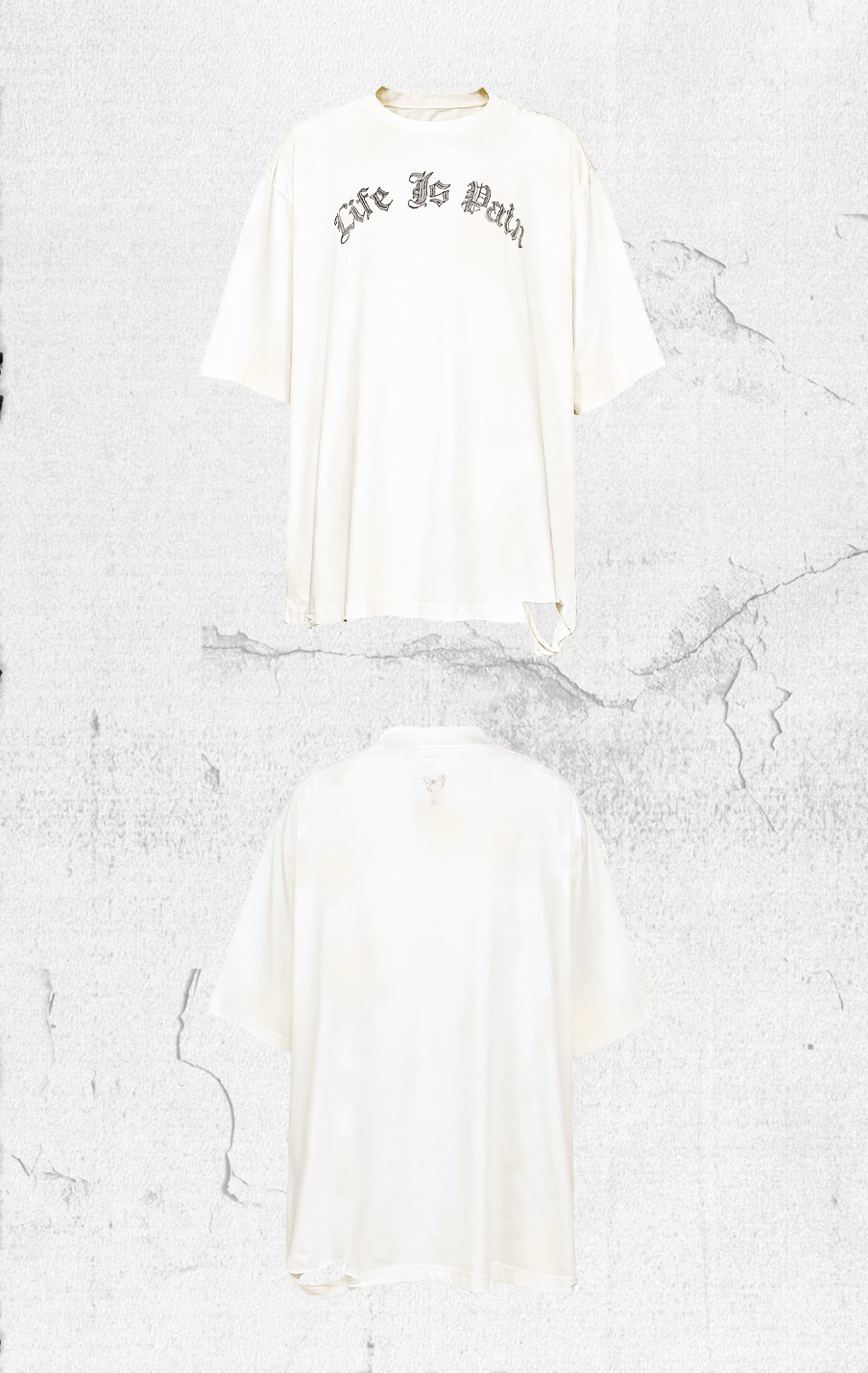 UNDERWATER Dirty-Dyed Distressed Life Is Pain Printed Tee | Face 3 Face