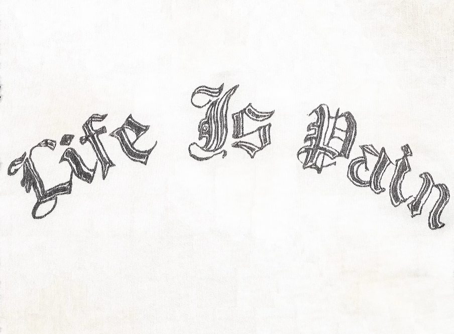 UNDERWATER Dirty-Dyed Distressed Life Is Pain Printed Tee | Face 3 Face