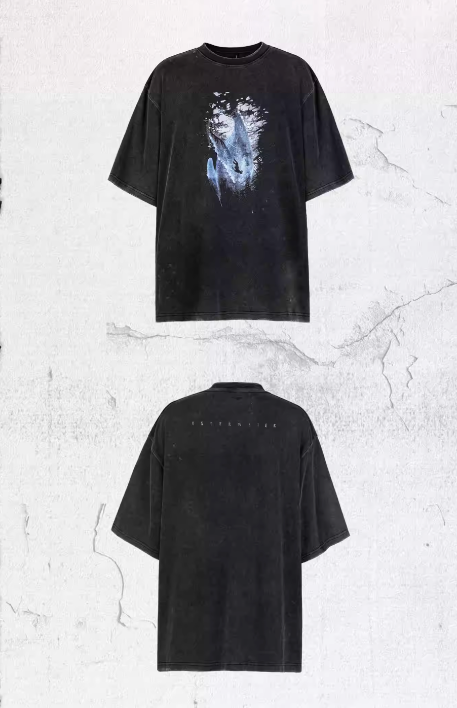 UNDERWATER Vintage Washed Destroyed Print Tee | Face 3 Face