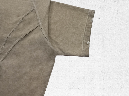 UNDERWATER Dirty Dye Deconstructed Cut-Out V-Neck Tee | Face 3 Face