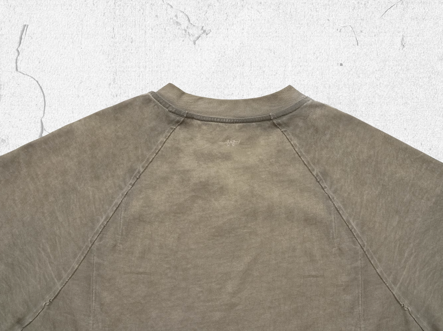 UNDERWATER Dirty Dye Deconstructed Cut-Out V-Neck Tee | Face 3 Face