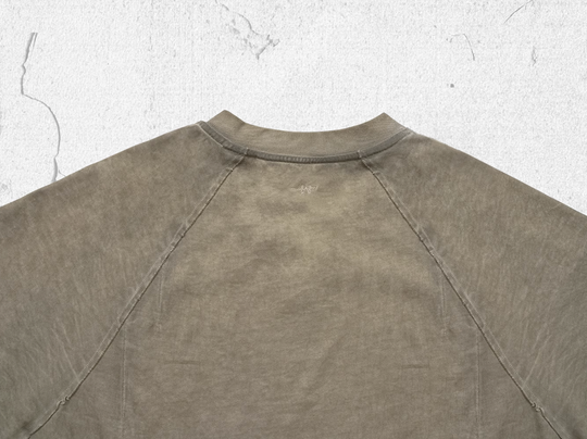 UNDERWATER Dirty Dye Deconstructed Cut-Out V-Neck Tee | Face 3 Face