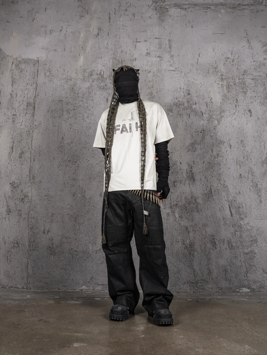 UNDERWATER Dirty Dye Destroyed Dusty White Vintage Print Tee | Face 3 Face