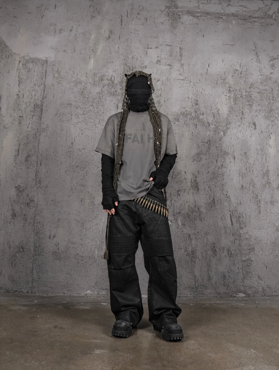 UNDERWATER Dirty Dye Destroyed Dusty Gray Vintage Print Tee | Face 3 Face