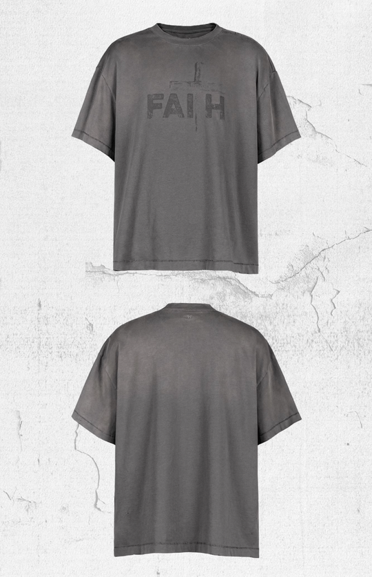 UNDERWATER Dirty Dye Destroyed Dusty Gray Vintage Print Tee | Face 3 Face