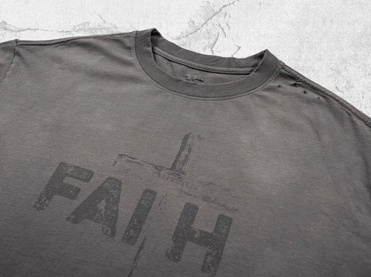 UNDERWATER Dirty Dye Destroyed Dusty Gray Vintage Print Tee | Face 3 Face