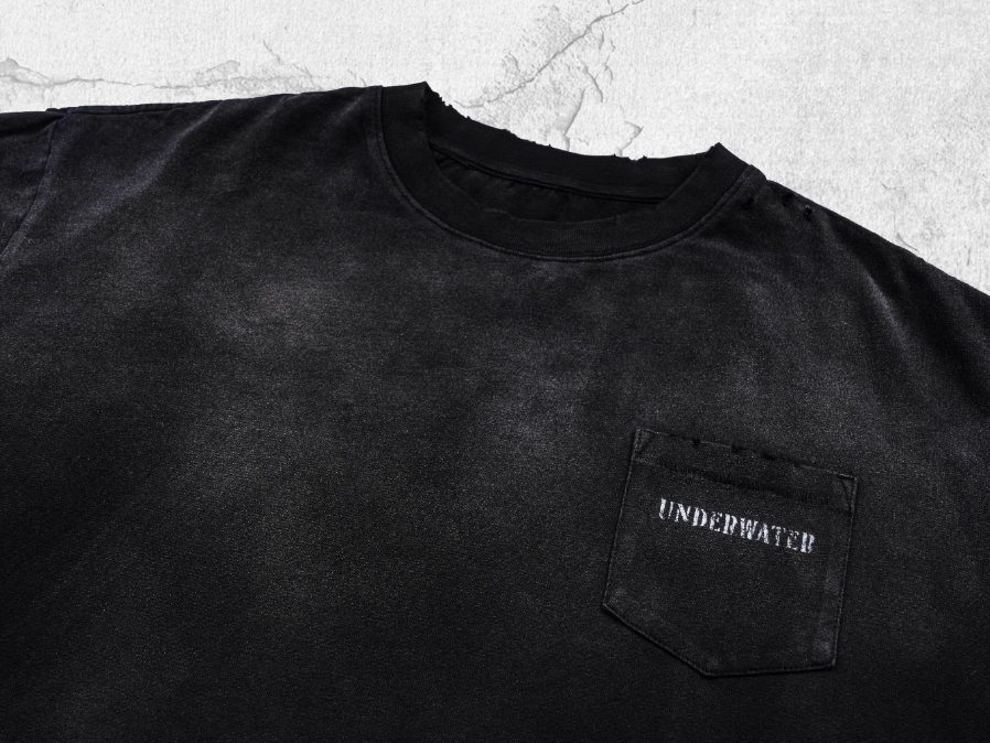 UNDERWATER Aged Wash Damage Vintage Pocket Tee | Face 3 Face