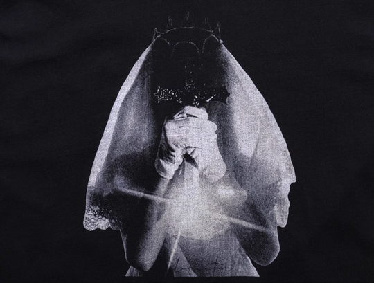 UNDERWATER Black Aged Wash Destroyed Portrait Print Long Sleeve Tee | Face 3 Face