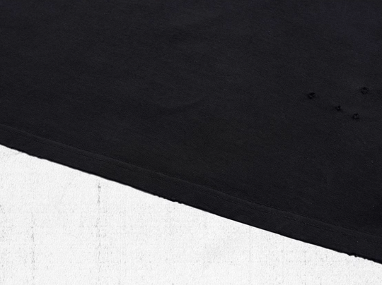 UNDERWATER Black Aged Wash Destroyed Portrait Print Long Sleeve Tee | Face 3 Face