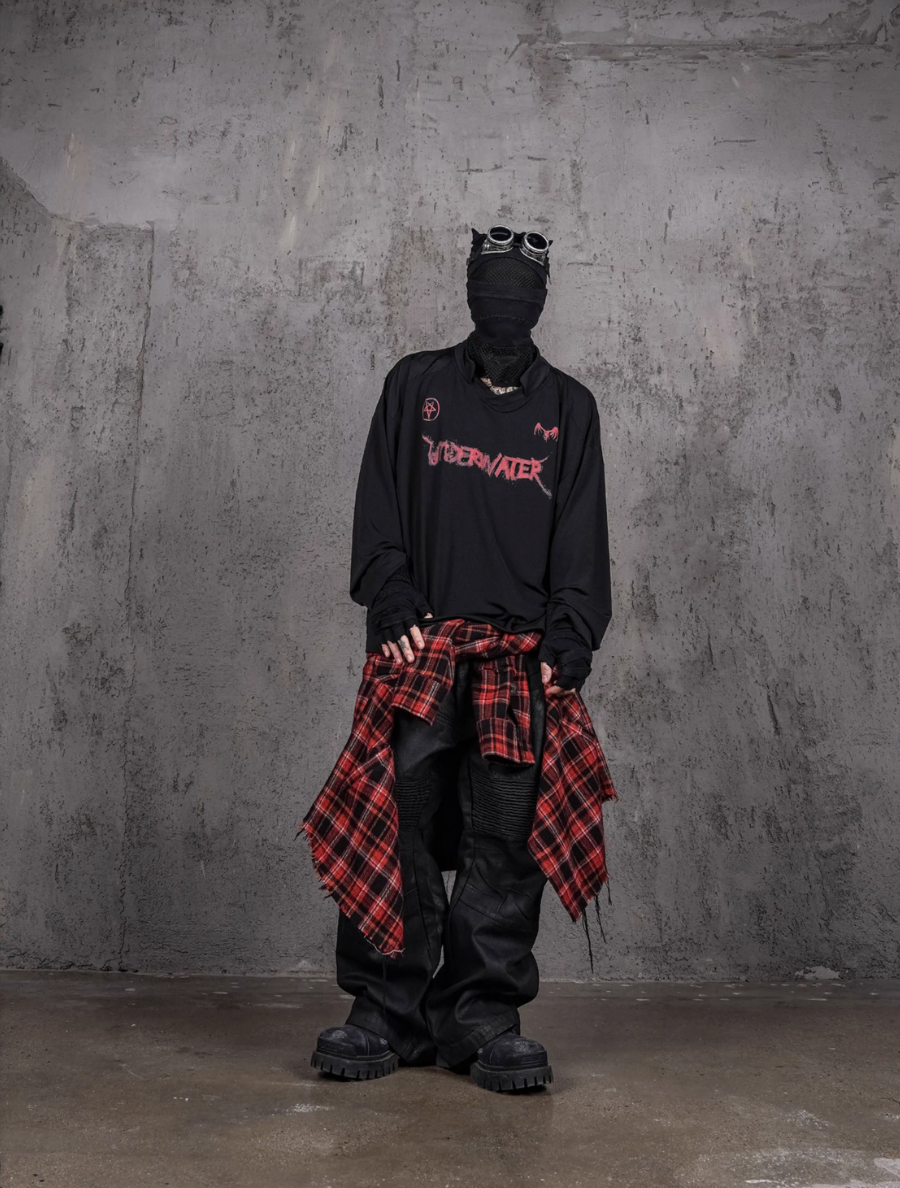 UNDERWATER Printed Patchwork Mesh Sports Long Sleeve Jersey Tee | Face 3 Face