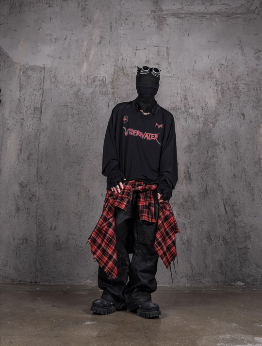 UNDERWATER Printed Patchwork Mesh Sports Long Sleeve Jersey Tee | Face 3 Face