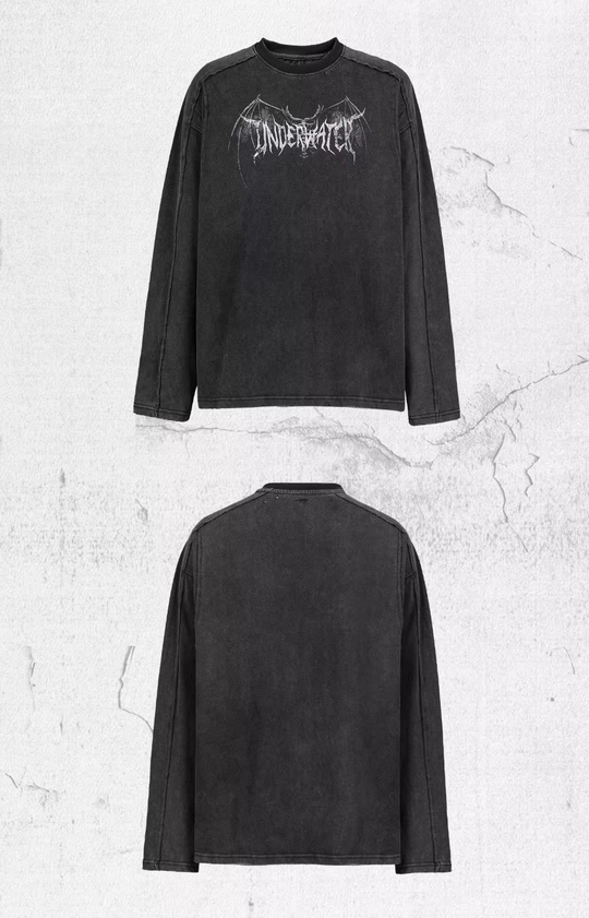 UNDERWATER Washed Deconstruction Patchwork Print Long Sleeve Tee | Face 3 Face