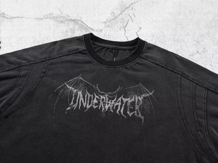 UNDERWATER Washed Deconstruction Patchwork Print Long Sleeve Tee | Face 3 Face