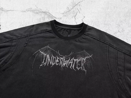 UNDERWATER Washed Deconstruction Patchwork Print Long Sleeve Tee | Face 3 Face