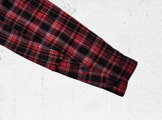 UNDERWATER Scarlet Plaid Deconstructed Destroyed Shirt Jacket | Face 3 Face