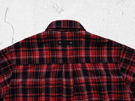 UNDERWATER Scarlet Plaid Deconstructed Destroyed Shirt Jacket | Face 3 Face