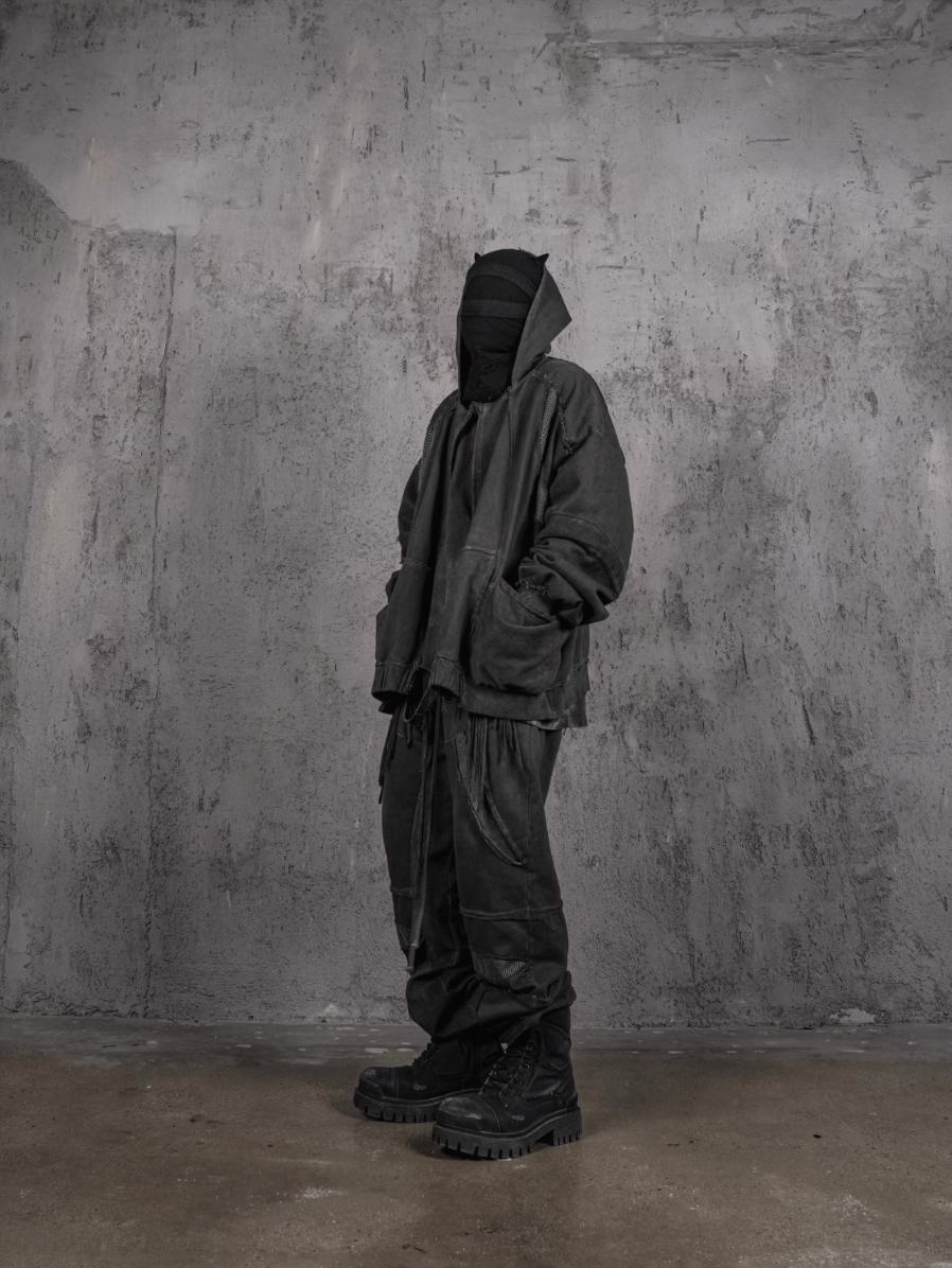 UNDERWATER Dirty Dyed Deconstructed Zip-Up Sweatshirt Jacket | Face 3 Face