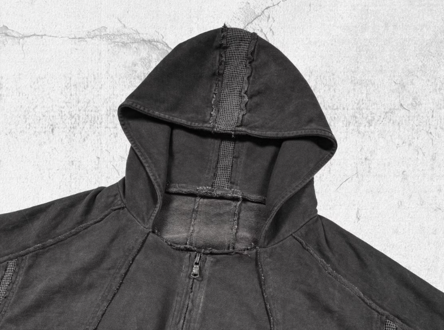 UNDERWATER Dirty Dyed Deconstructed Zip-Up Sweatshirt Jacket | Face 3 Face