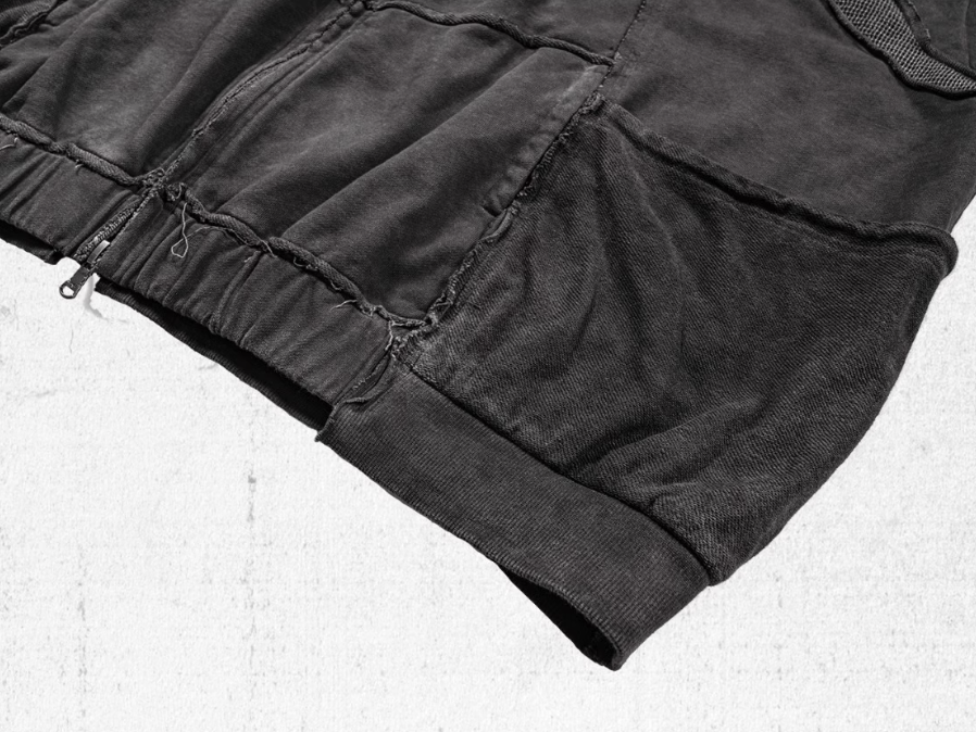 UNDERWATER Dirty Dyed Deconstructed Zip-Up Sweatshirt Jacket | Face 3 Face