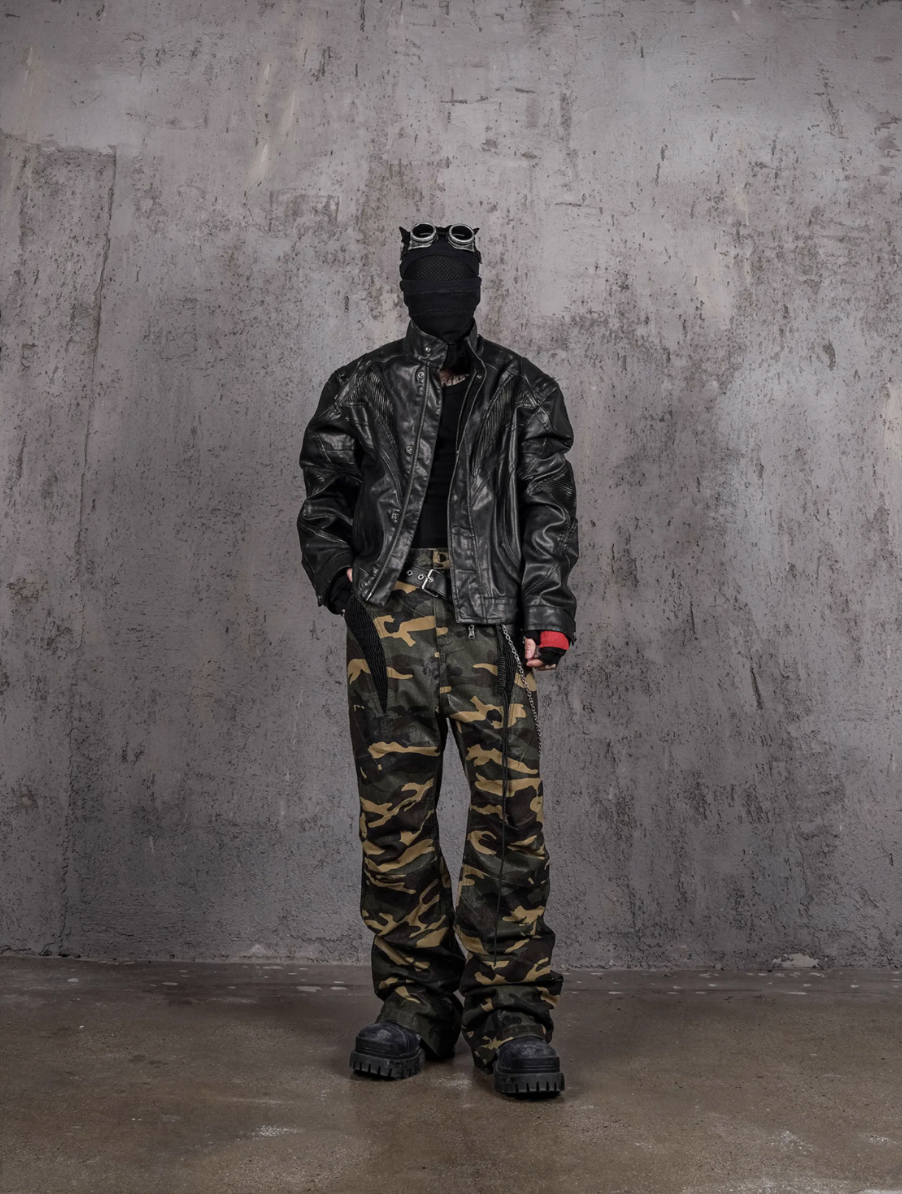 UNDERWATER Distressed Motorcycle Leather Jacket | Face 3 Face