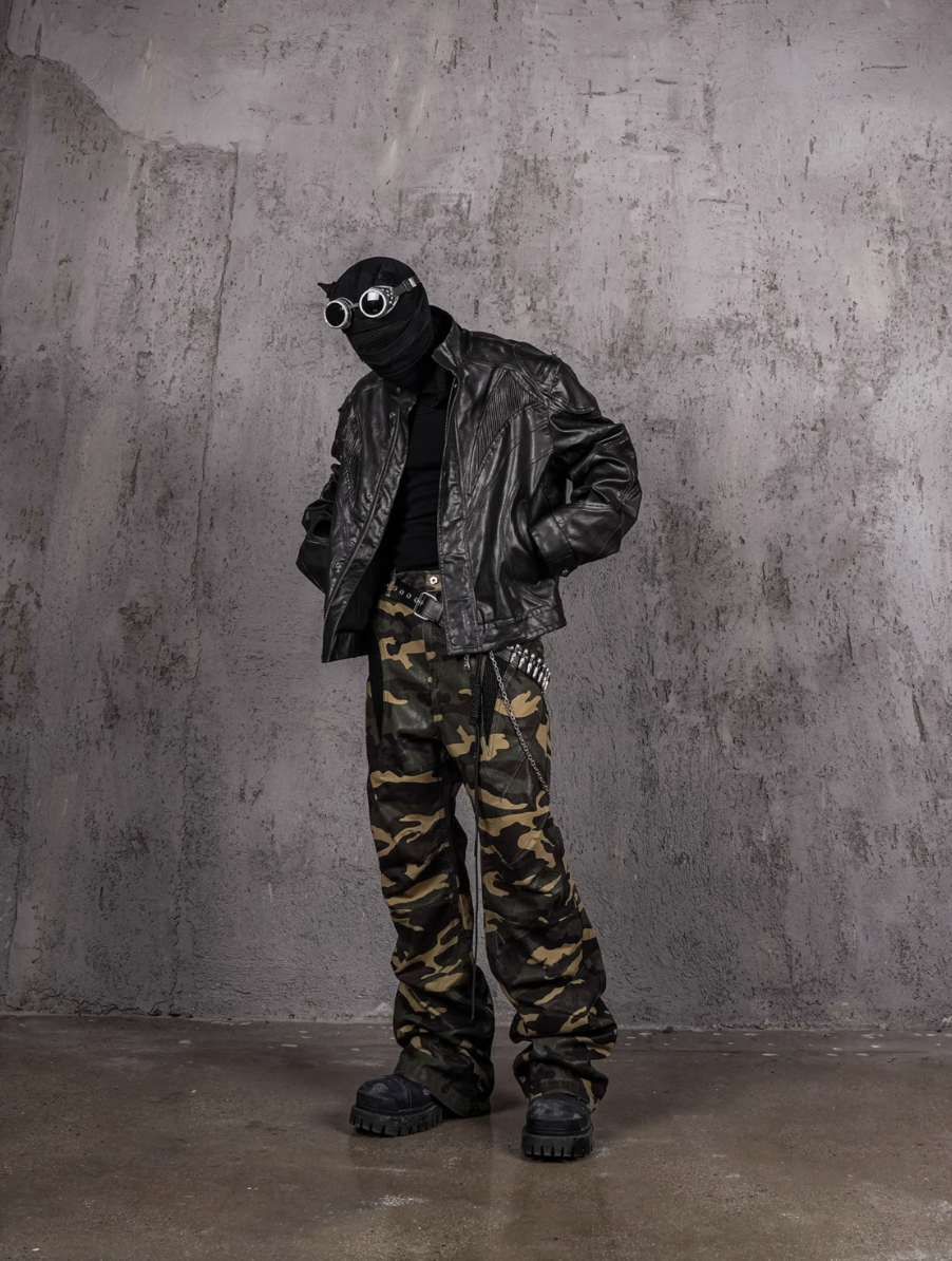 UNDERWATER Distressed Motorcycle Leather Jacket | Face 3 Face