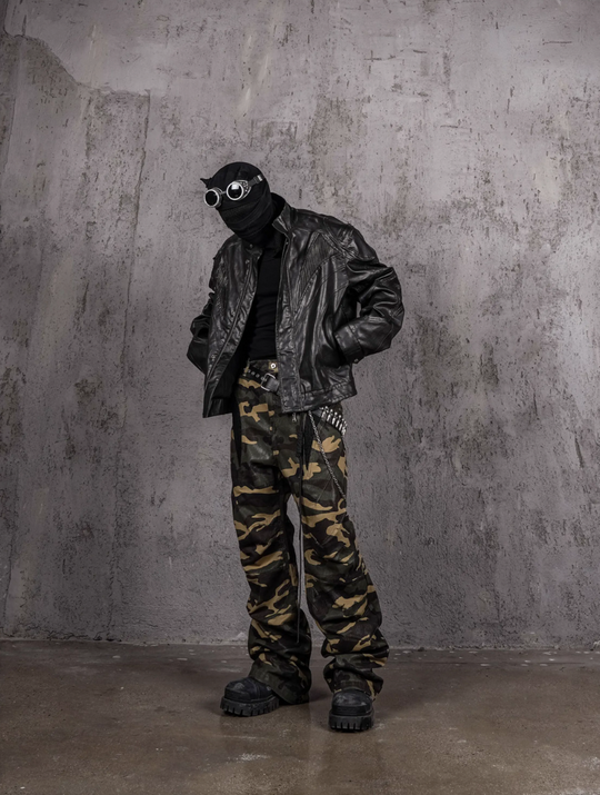 UNDERWATER Distressed Motorcycle Leather Jacket | Face 3 Face