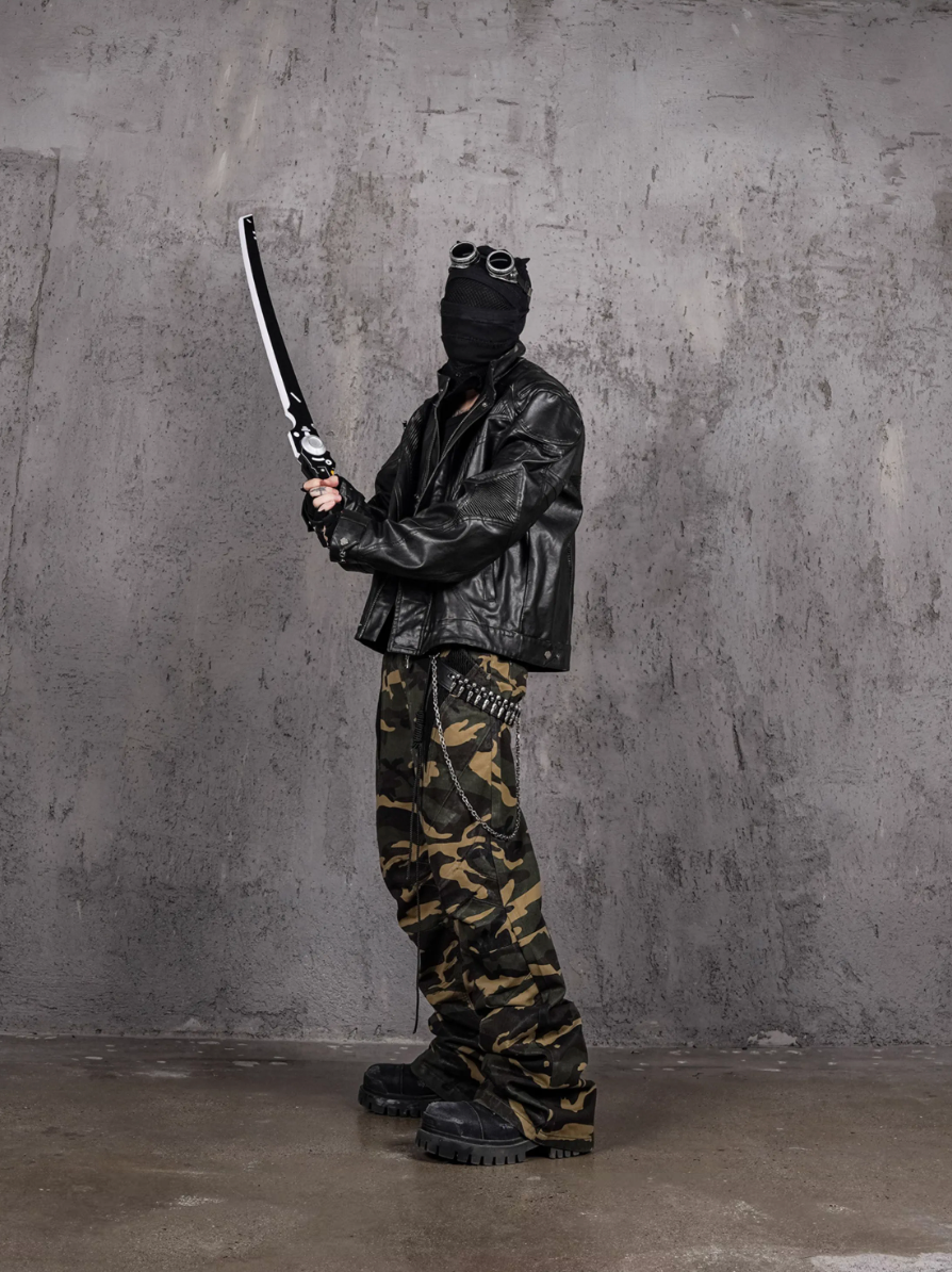 UNDERWATER Distressed Motorcycle Leather Jacket | Face 3 Face