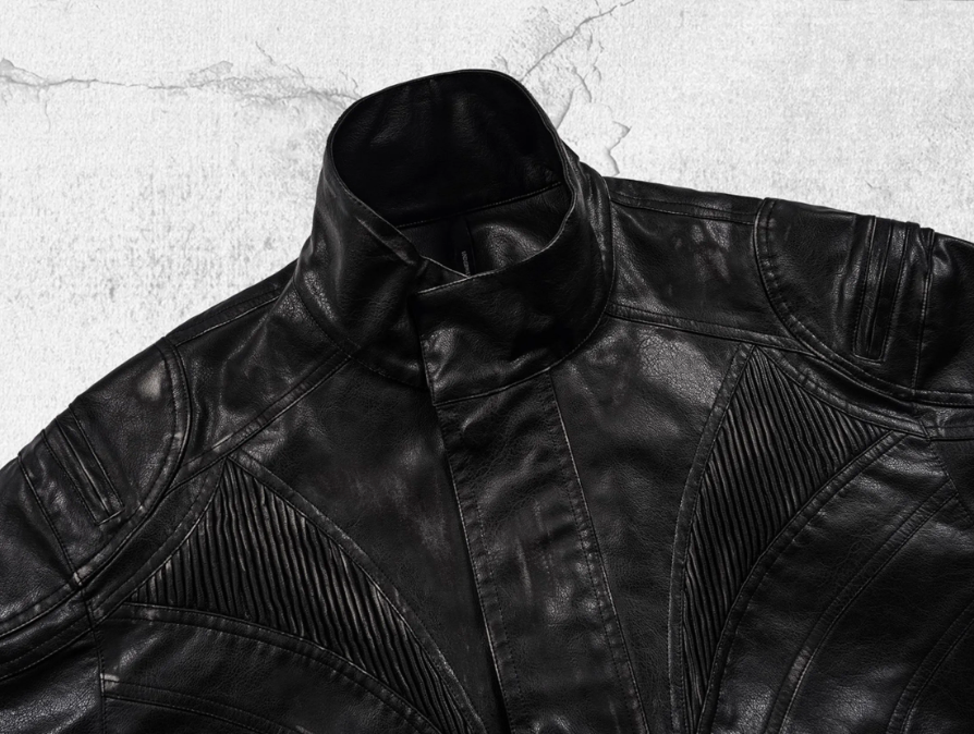 UNDERWATER Distressed Motorcycle Leather Jacket | Face 3 Face