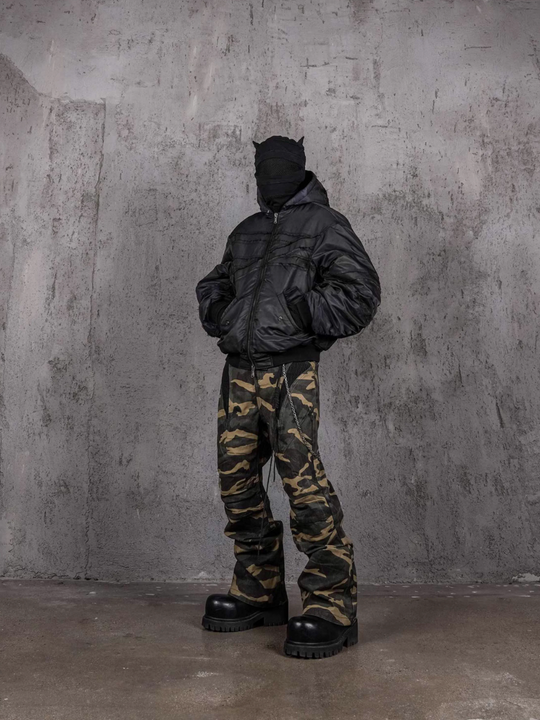 UNDERWATER Navy Bandage Deconstructed Dirty Dyed MA-1 Bomber Jacket | Face 3 Face