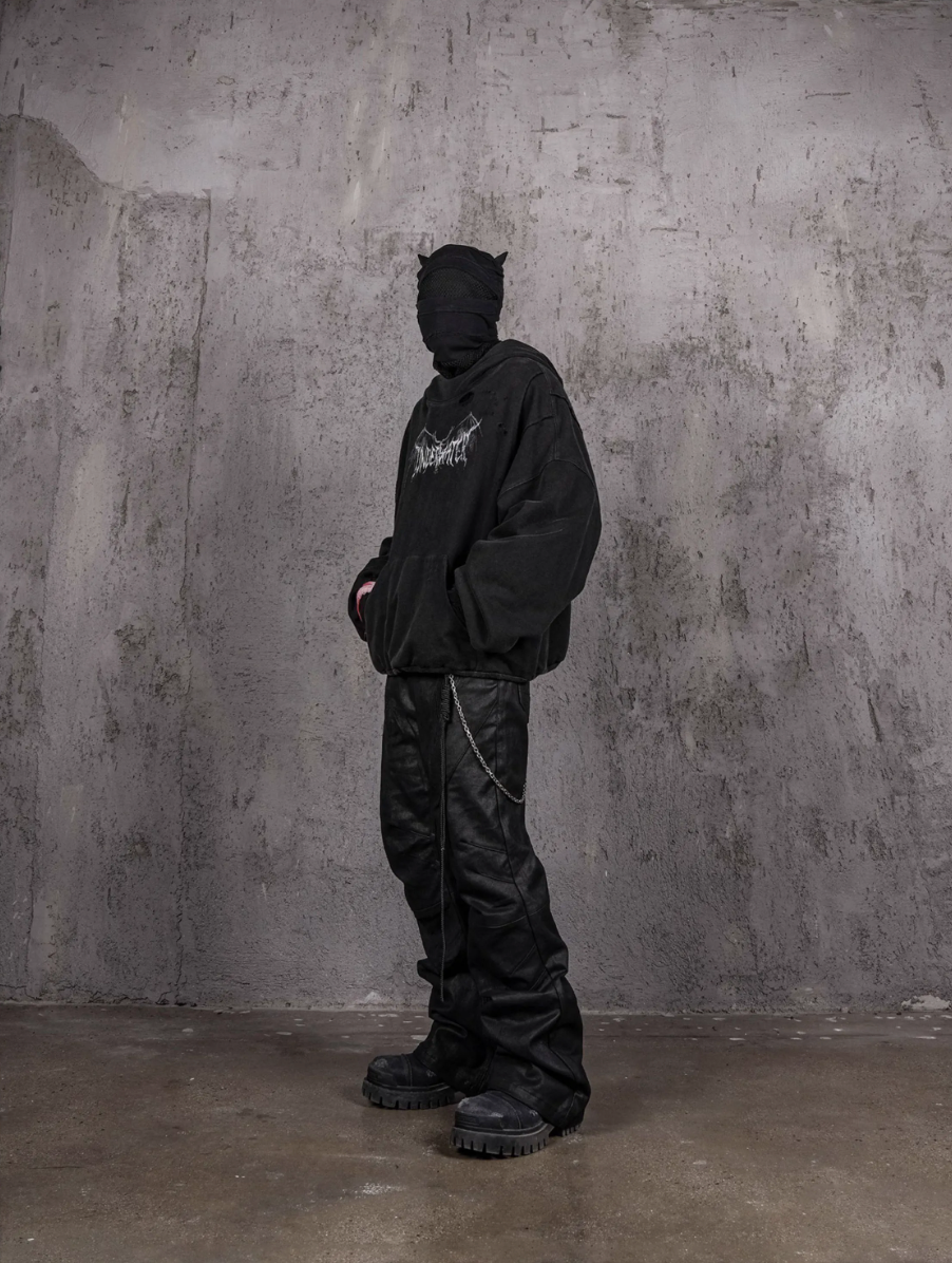 UNDERWATER Dust Black Deconstructed Destruction Hoodie | Face 3 Face