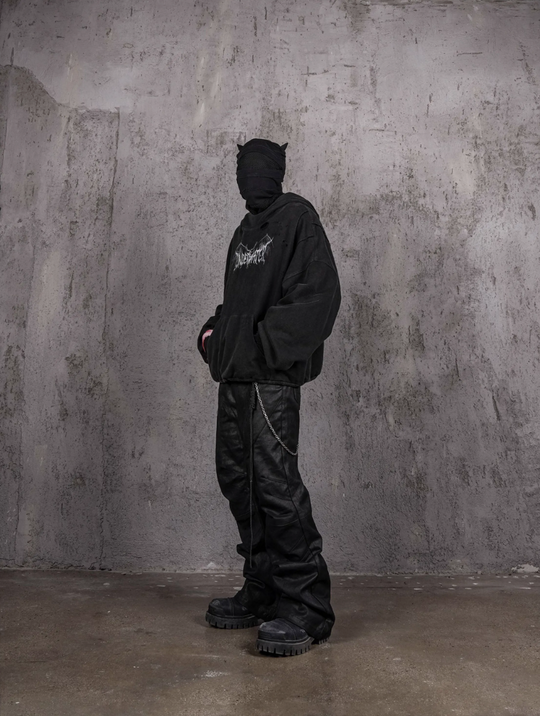 UNDERWATER Dust Black Deconstructed Destruction Hoodie | Face 3 Face