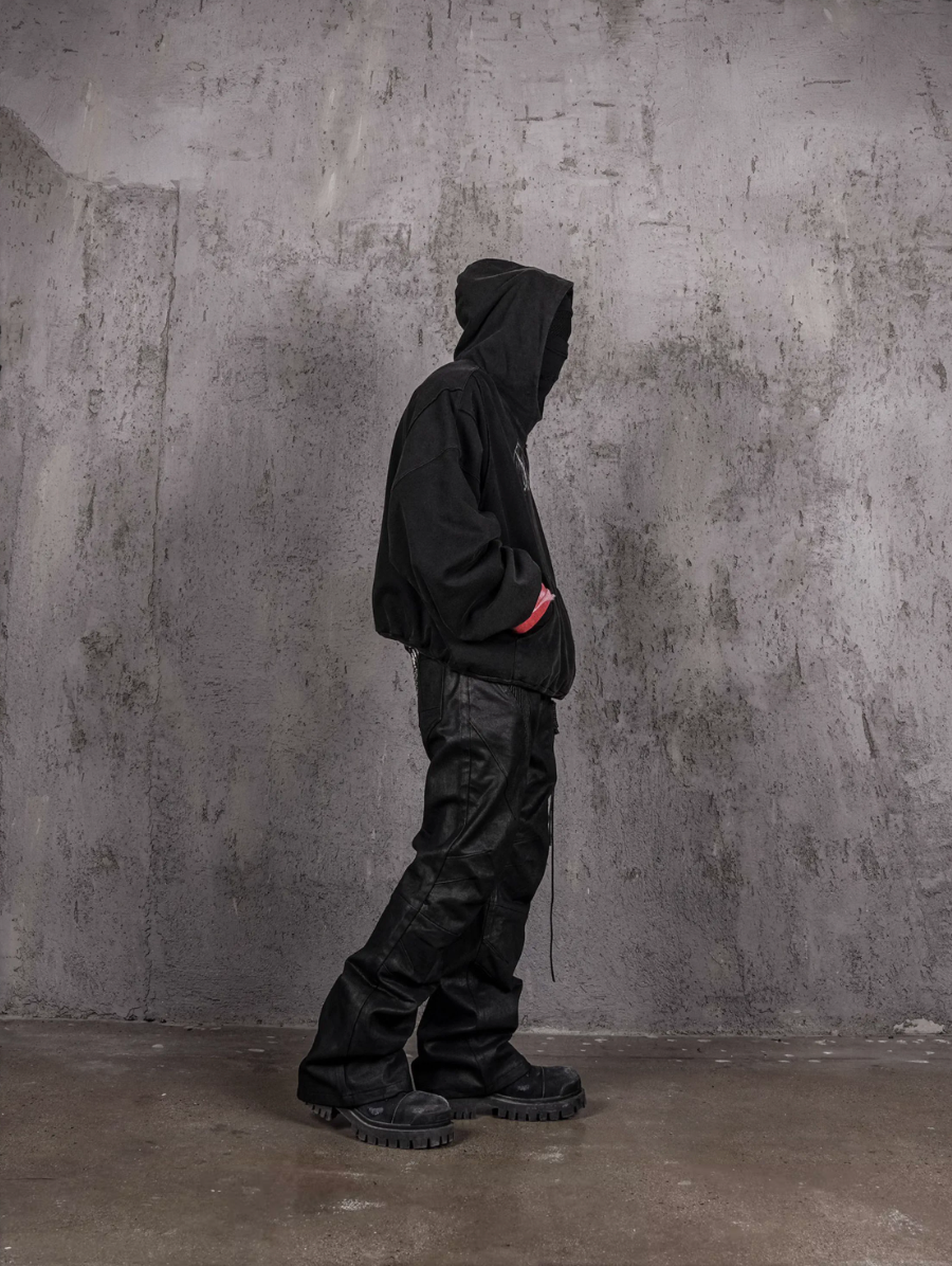 UNDERWATER Dust Black Deconstructed Destruction Hoodie | Face 3 Face