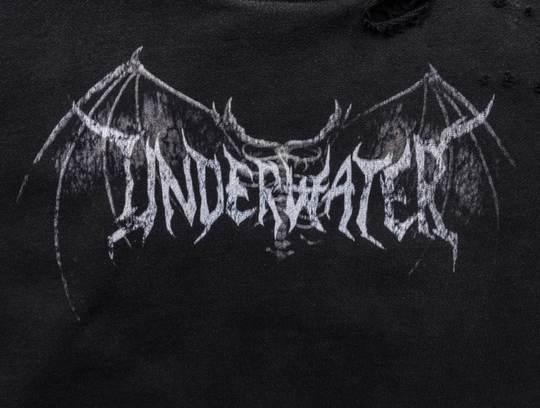 UNDERWATER Dust Black Deconstructed Destruction Hoodie | Face 3 Face