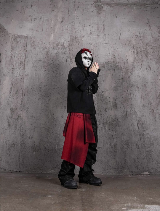 UNDERWATER Destruction Fake Layered Prisoner Print Hoodie | Face 3 Face