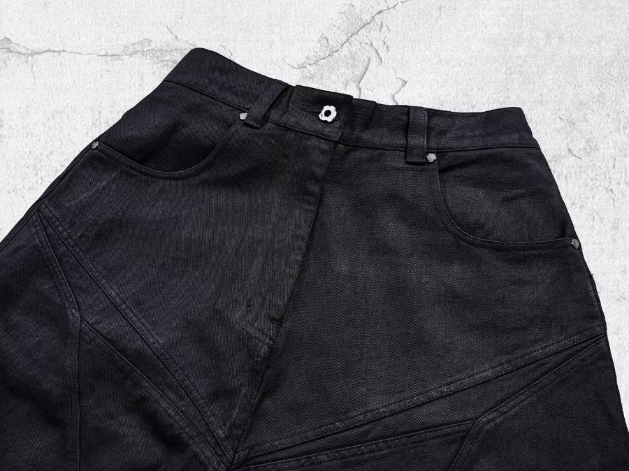 UNDERWATER Black Waxed Biker Wide Leg Bootcut Jeans | Face 3 Face