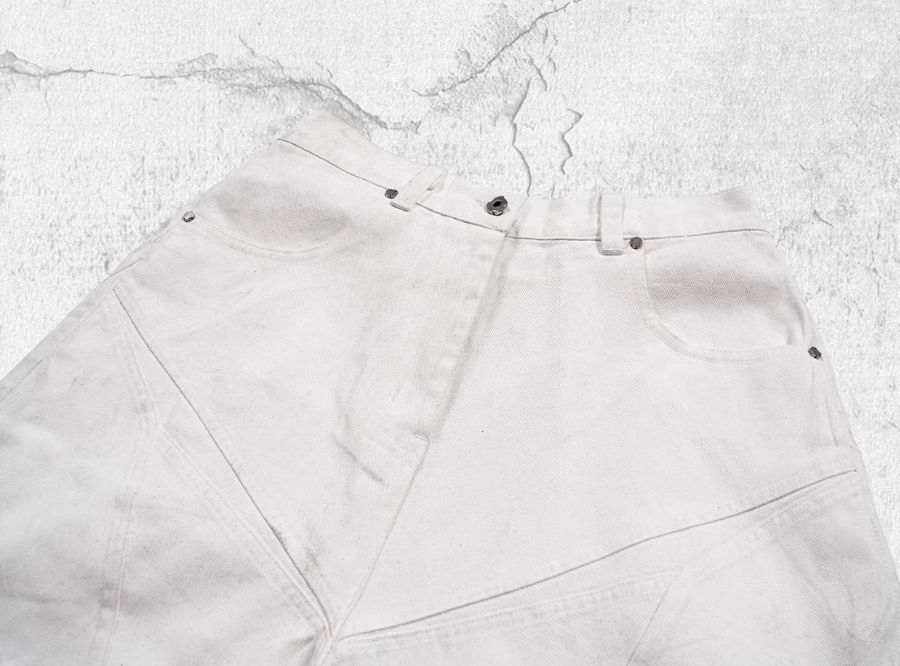 UNDERWATER White Waxed Biker Wide Leg Bootcut Jeans | Face 3 Face