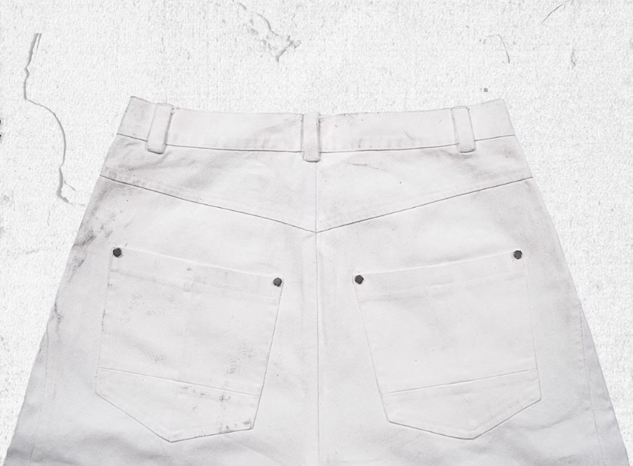 UNDERWATER White Waxed Biker Wide Leg Bootcut Jeans | Face 3 Face