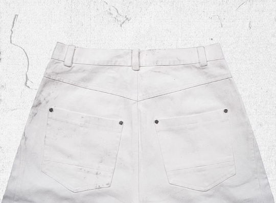 UNDERWATER White Waxed Biker Wide Leg Bootcut Jeans | Face 3 Face