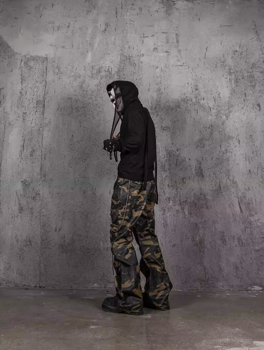 UNDERWATER Deconstructed Waxed Camouflage Bootcut Jeans | Face 3 Face