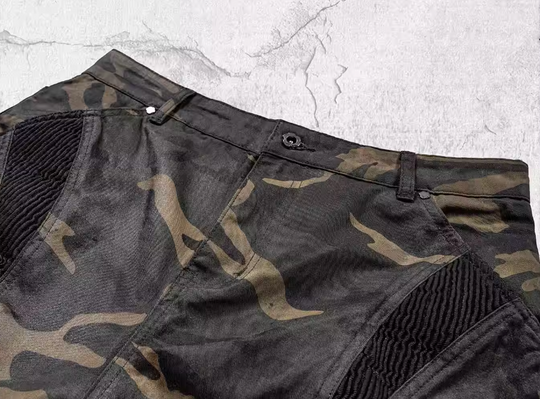UNDERWATER Deconstructed Waxed Camouflage Bootcut Jeans | Face 3 Face