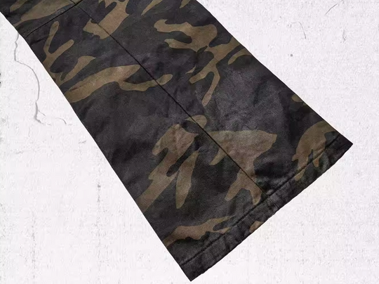 UNDERWATER Deconstructed Waxed Camouflage Bootcut Jeans | Face 3 Face