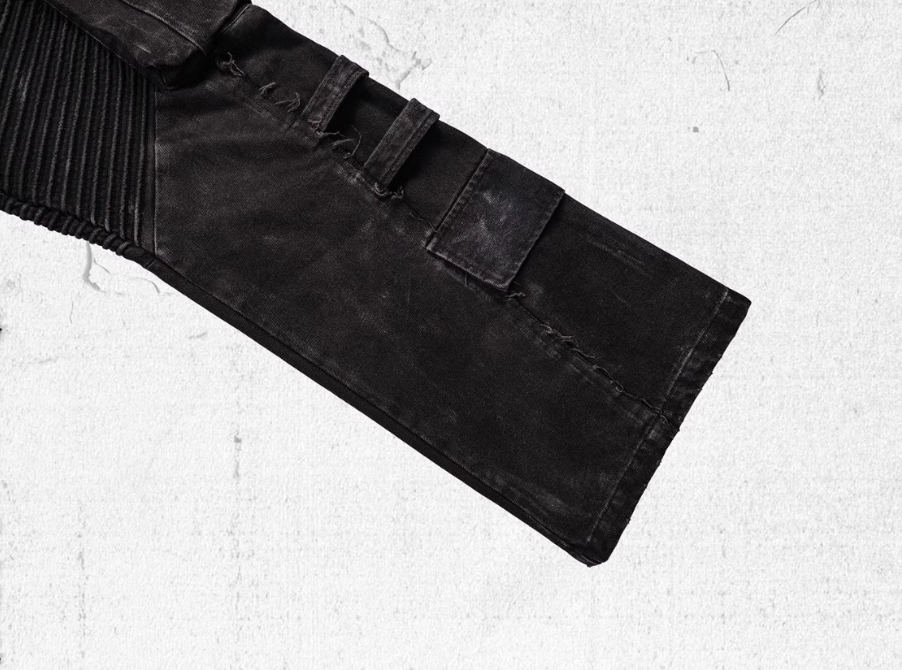 UNDERWATER Aged Deconstructed Multi Pocket Flared Cargo Jeans | Face 3 Face