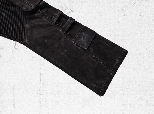 UNDERWATER Aged Deconstructed Multi Pocket Flared Cargo Jeans | Face 3 Face