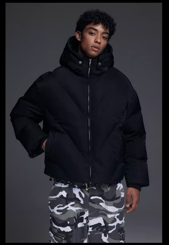 NOVACAM Hooded Short Puffer Jacket | Face 3 Face