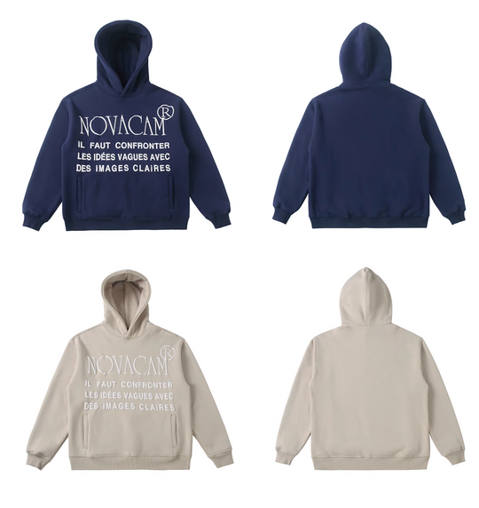 NOVACAM Slogan Puff Print Logo Hoodie | Face 3 Face