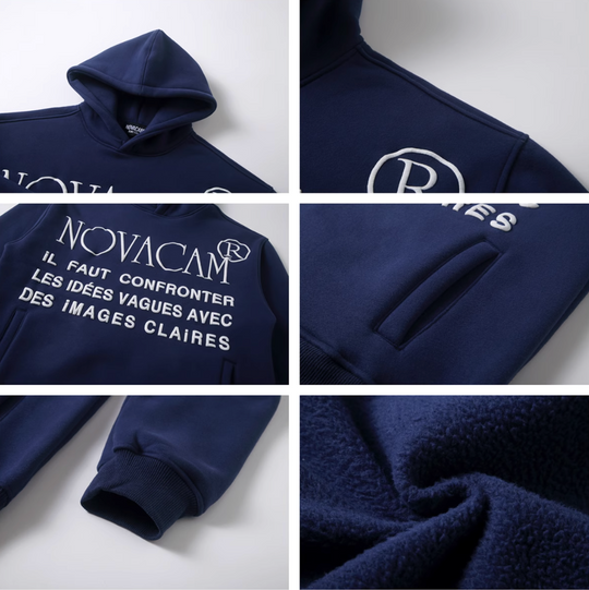 NOVACAM Slogan Puff Print Logo Hoodie | Face 3 Face