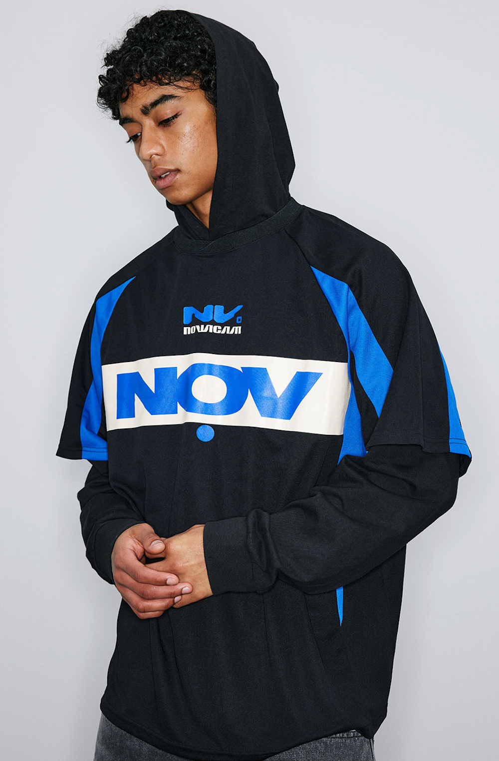 NOVACAM Soccer Jersey-Style Fake Two-Piece Hoodie | Face 3 Face