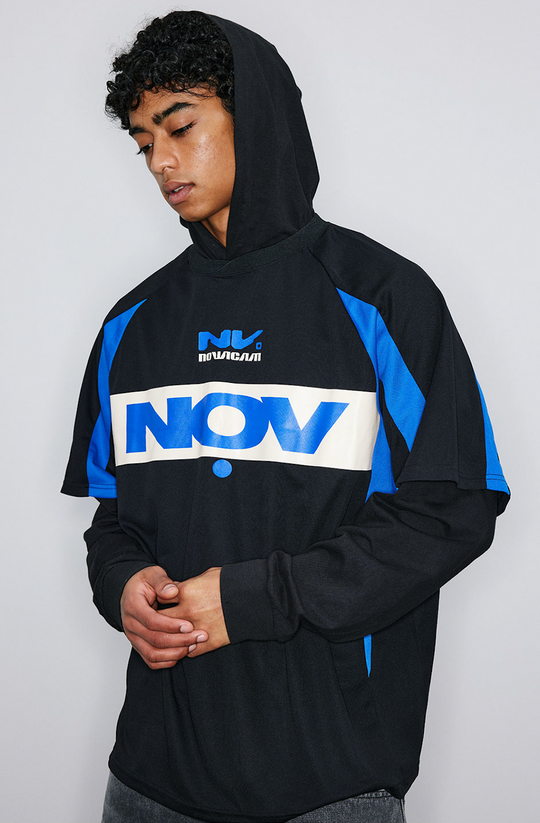NOVACAM Soccer Jersey-Style Fake Two-Piece Hoodie | Face 3 Face